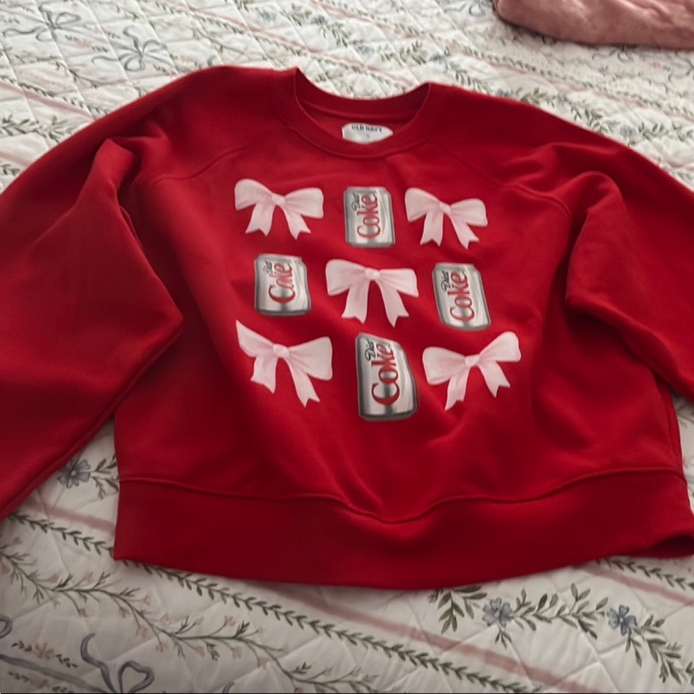 Diet Coke Red Sweatshirt with Bows Old Navy